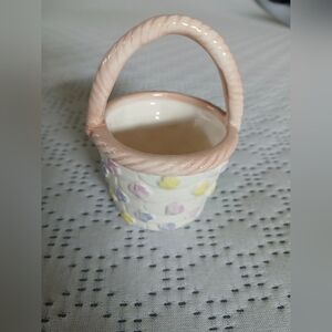 Pastel Polka Dot Ceramic Basket